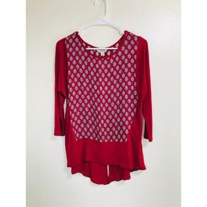 Lucky Brand Slub Knit Long Sleeve Top, Size L